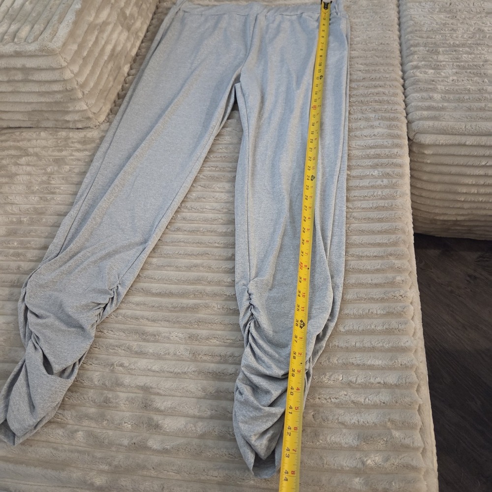 SHEIN Curve Gray Sweatpants Womens Size 3XL Ruched Leg Lounge Pants Joggers - Picture 5 of 9